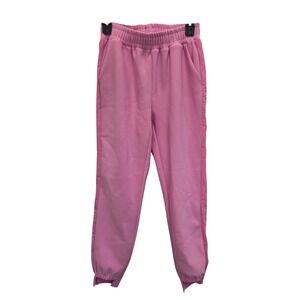 JOH Apparel Katie Crepe Knit Pant Barbie Pink Joggers Women's S Side Stripe